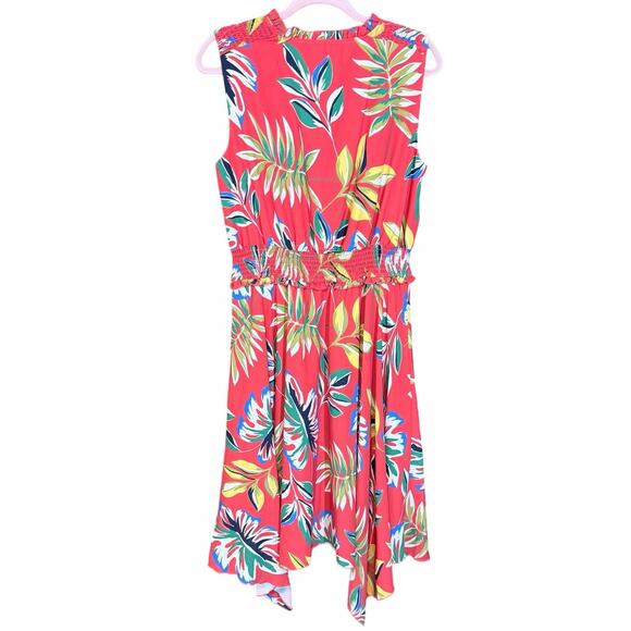 Sam Edelman Tropical Floral Sleeveless Dress Red Multicolor 10 resort vacation - Picture 2 of 8